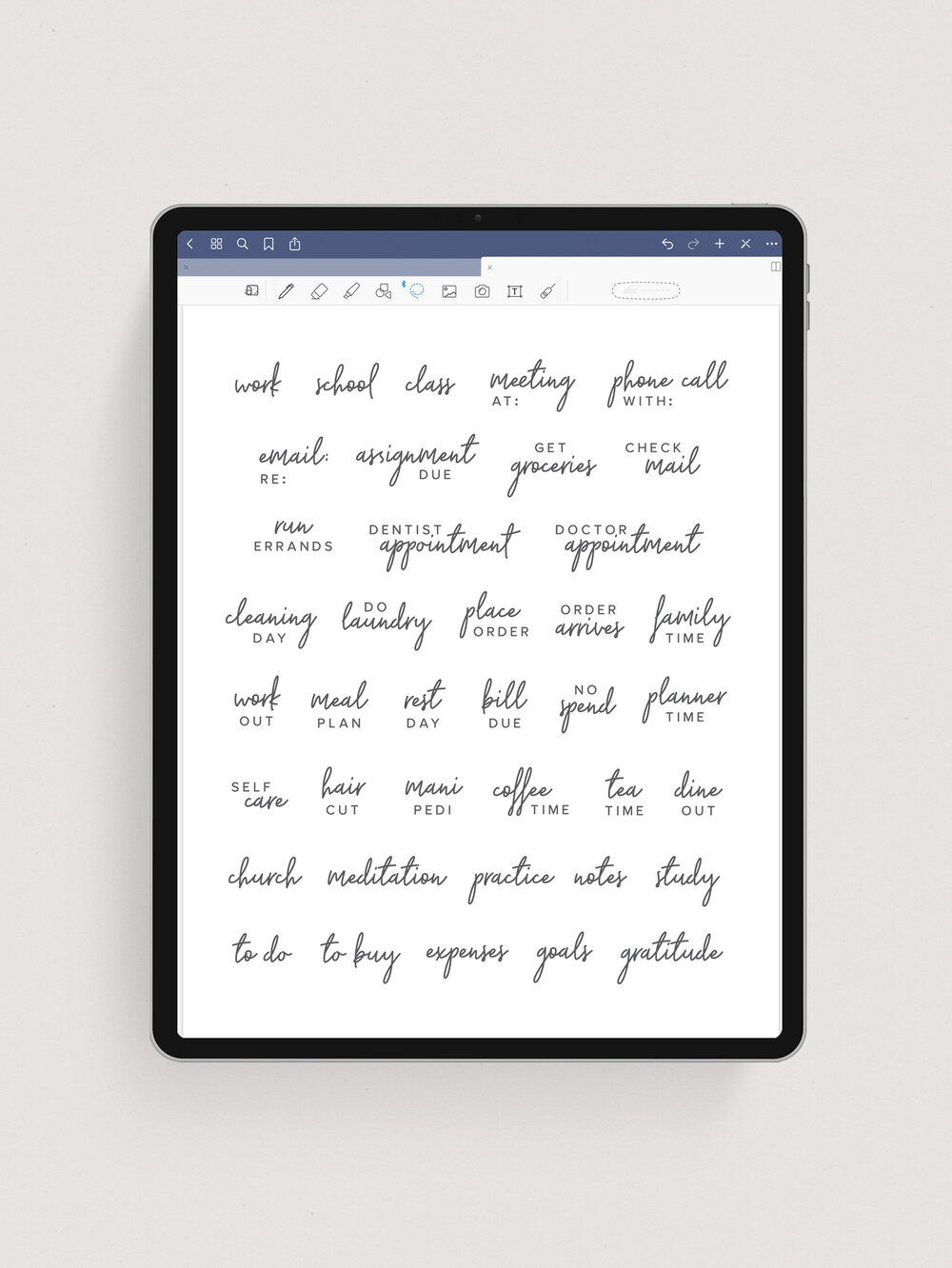 Words & Phrases Digital Stickers — Dash Planner